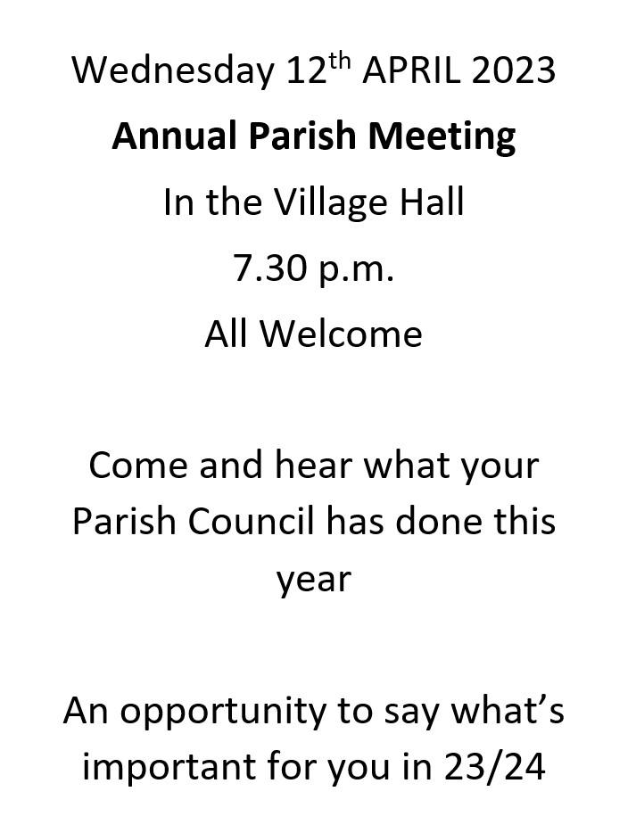 April 2023 notice annual parish meeting